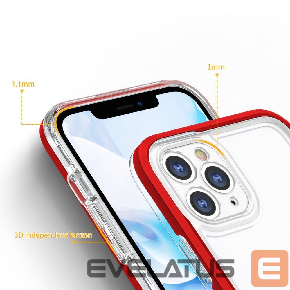 Nugarėlės dėklai Hurtel Transparent || Red