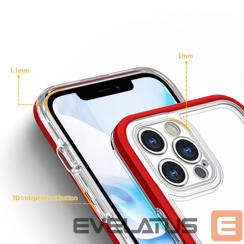 Nugarėlės dėklai Hurtel Transparent || Red
