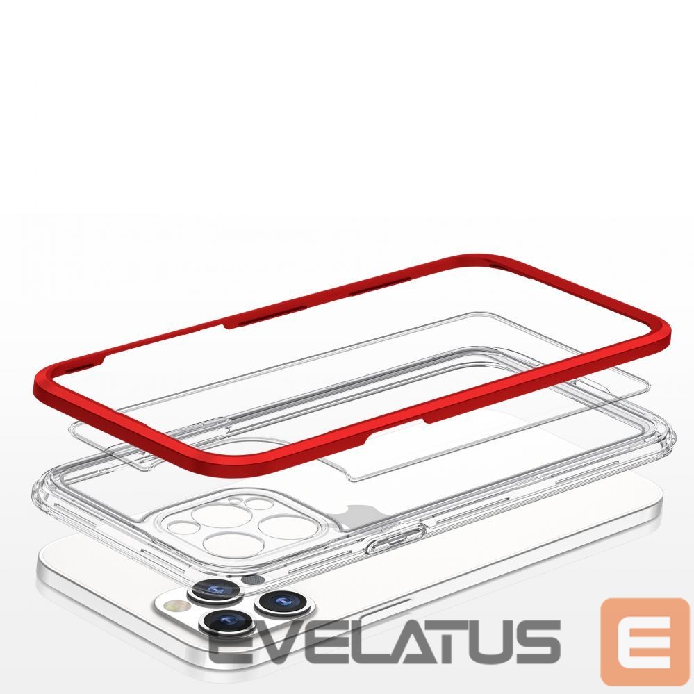 Nugarėlės dėklai Hurtel Transparent || Red