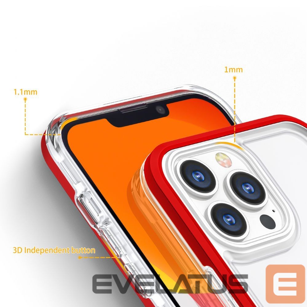 Nugarėlės dėklai Hurtel Transparent || Red