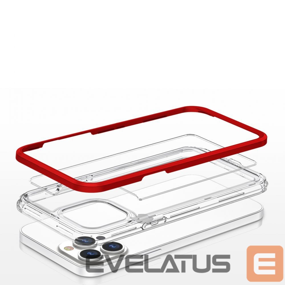 Nugarėlės dėklai Hurtel Transparent || Red
