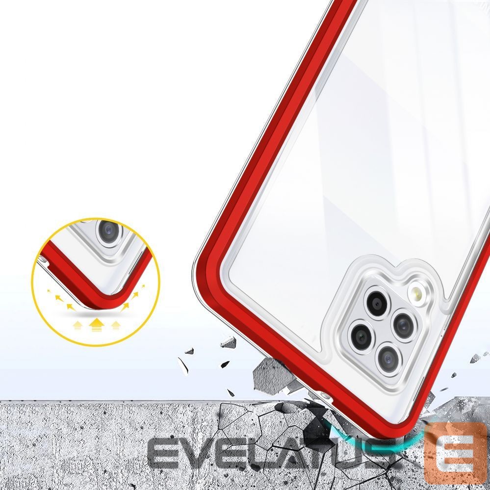 Nugarėlės dėklai Hurtel Transparent || Red