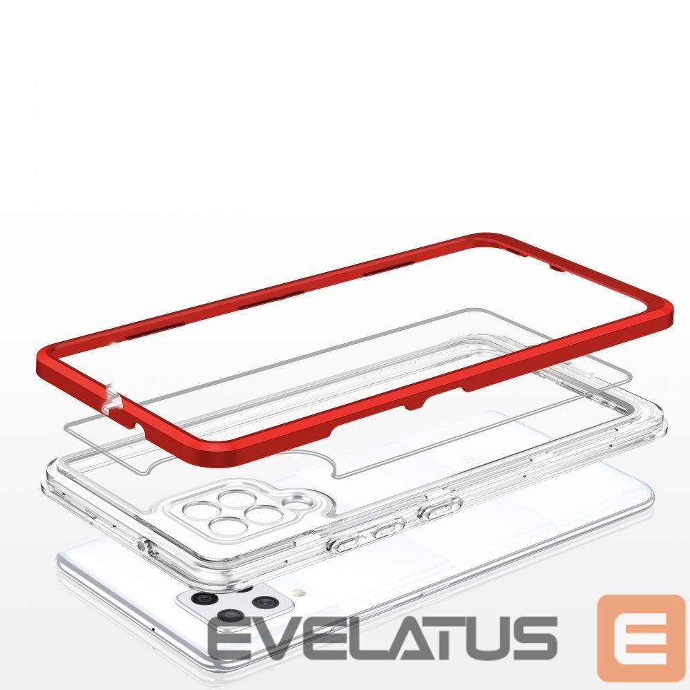 Nugarėlės dėklai Hurtel Transparent || Red