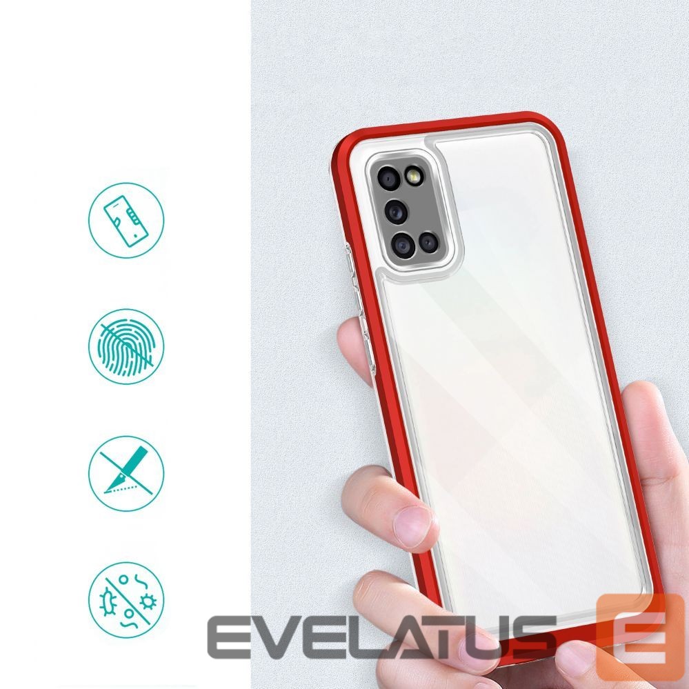 Nugarėlės dėklai Hurtel Transparent || Red