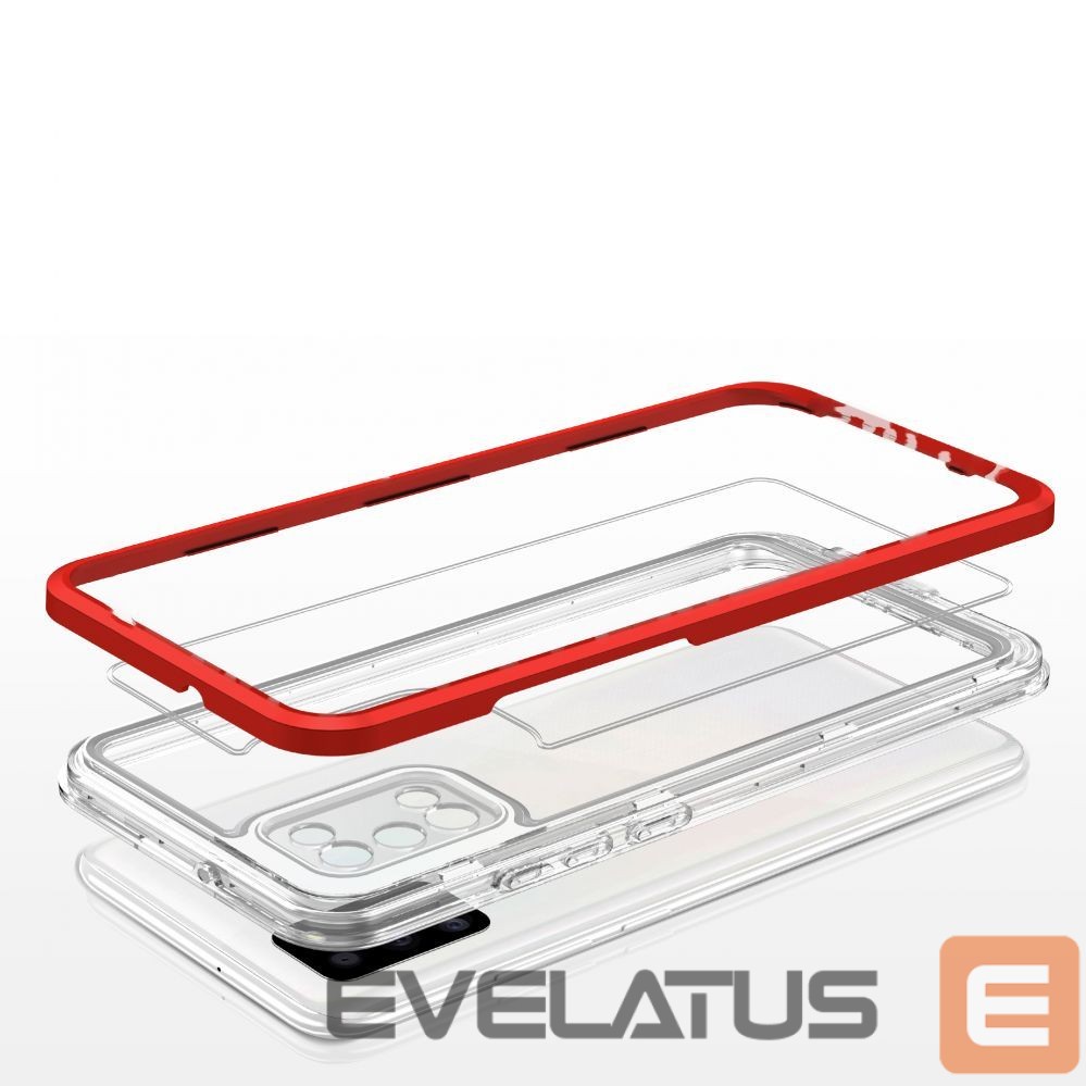 Nugarėlės dėklai Hurtel Transparent || Red