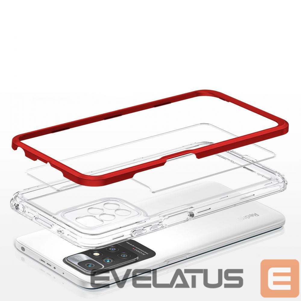 Nugarėlės dėklai Hurtel Transparent || Red