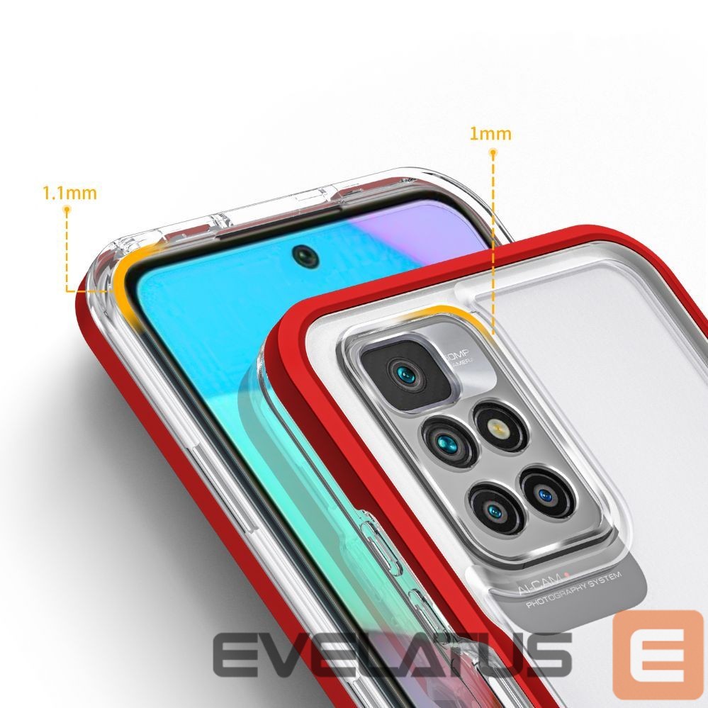 Nugarėlės dėklai Hurtel Transparent || Red