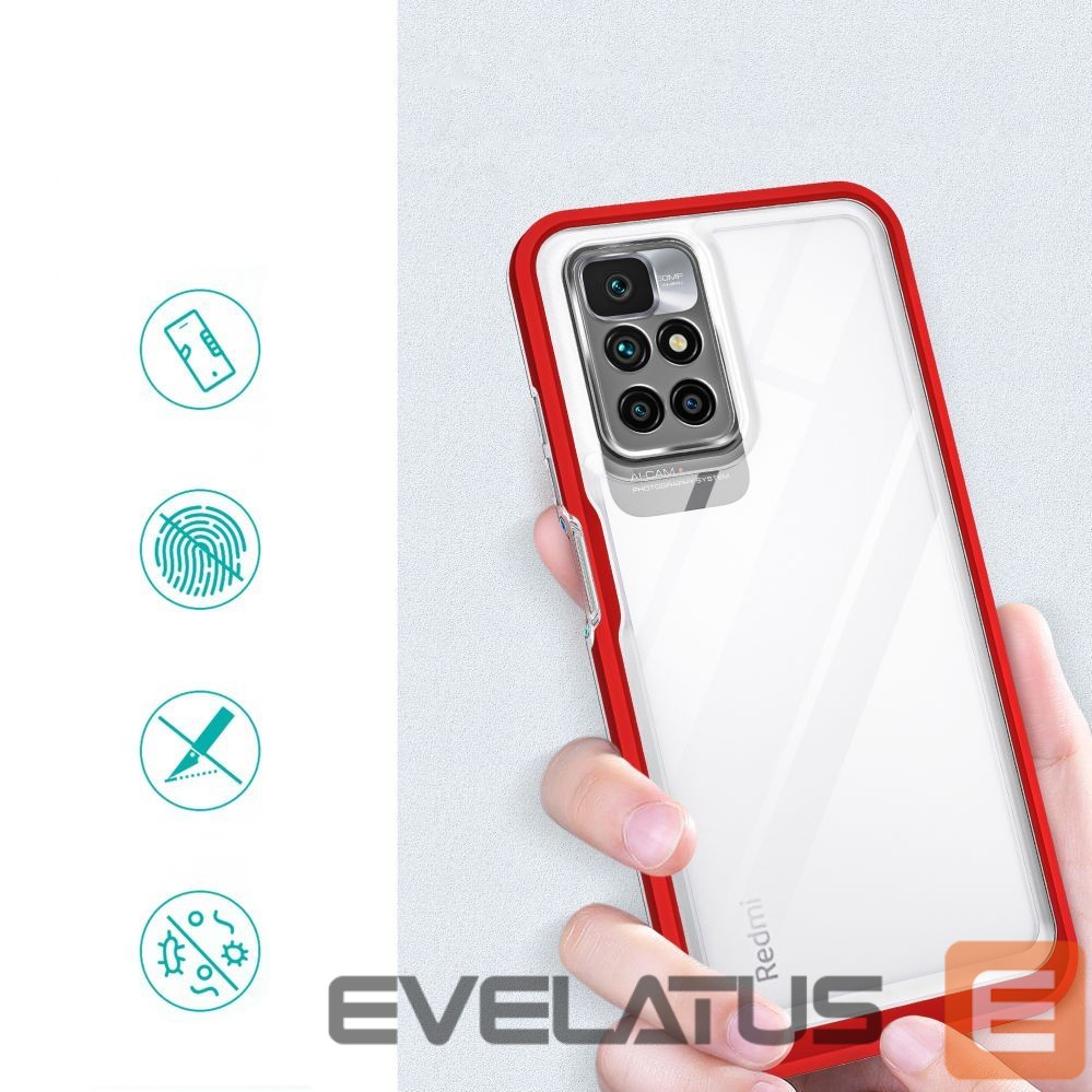 Nugarėlės dėklai Hurtel Transparent || Red