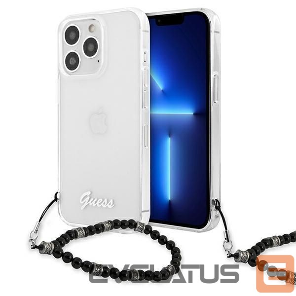 Nugarėlės dėklai Guess Guess GUHCP13LKPSBK iPhone 13 Pro / 13 6.1" Transparent hard case Black Pearl