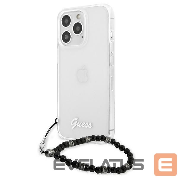 Nugarėlės dėklai Guess Guess GUHCP13LKPSBK iPhone 13 Pro / 13 6.1" Transparent hard case Black Pearl