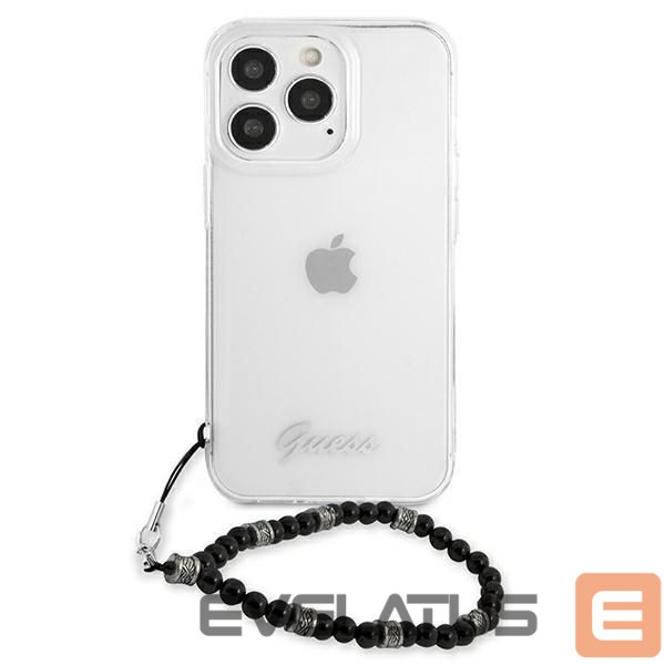 Nugarėlės dėklai Guess Guess GUHCP13LKPSBK iPhone 13 Pro / 13 6.1" Transparent hard case Black Pearl