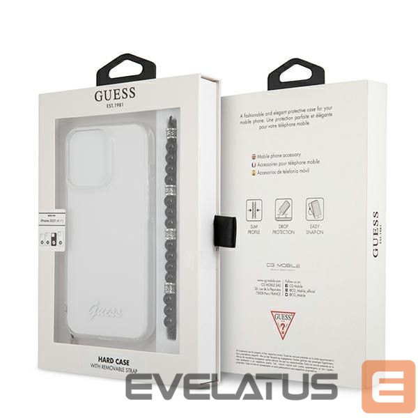 Nugarėlės dėklai Guess Guess GUHCP13LKPSBK iPhone 13 Pro / 13 6.1" Transparent hard case Black Pearl