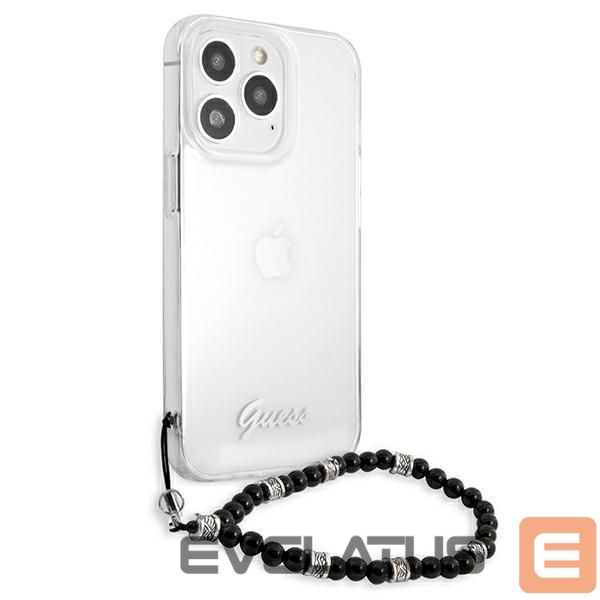 Nugarėlės dėklai Guess Guess GUHCP13LKPSBK iPhone 13 Pro / 13 6.1" Transparent hard case Black Pearl