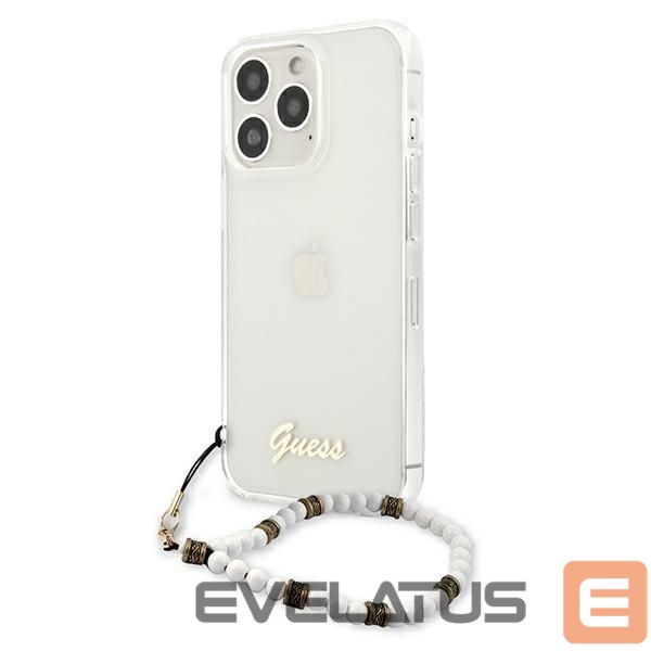 Nugarėlės dėklai Guess Guess GUHCP13LKPSWH iPhone 13 Pro / 13 6.1" Transparent Hardcase White Pearl