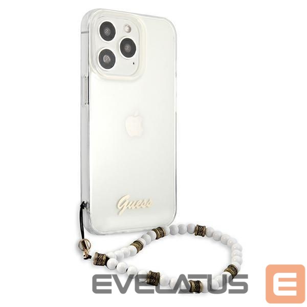 Nugarėlės dėklai Guess Guess GUHCP13LKPSWH iPhone 13 Pro / 13 6.1" Transparent Hardcase White Pearl