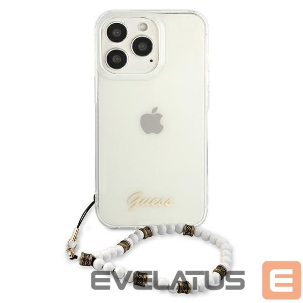 Nugarėlės dėklai Guess Guess GUHCP13LKPSWH iPhone 13 Pro / 13 6.1" Transparent Hardcase White Pearl