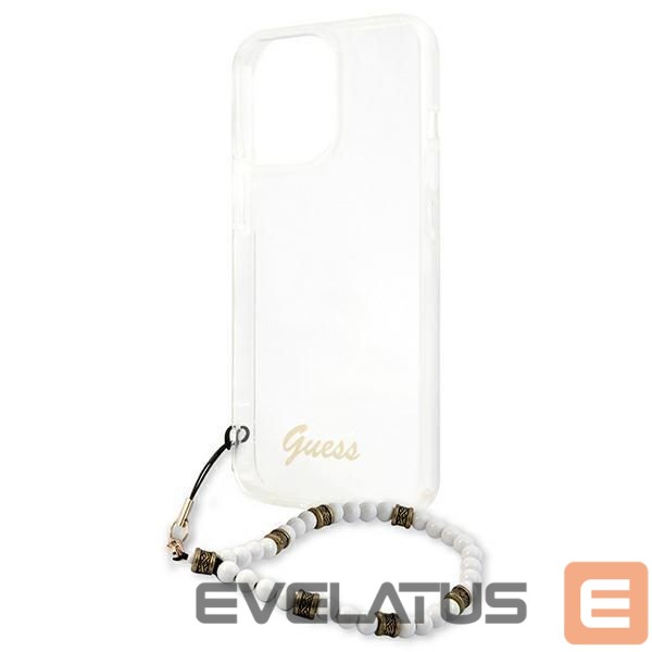 Nugarėlės dėklai Guess Guess GUHCP13LKPSWH iPhone 13 Pro / 13 6.1" Transparent Hardcase White Pearl