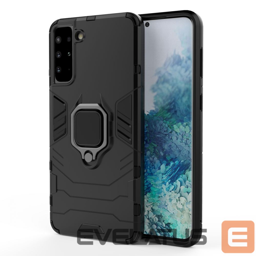 Nugarėlės dėklai Hurtel Ring Armor tough hybrid case cover + magnetic holder for Samsung Galaxy S22 + (S22 Plus) black