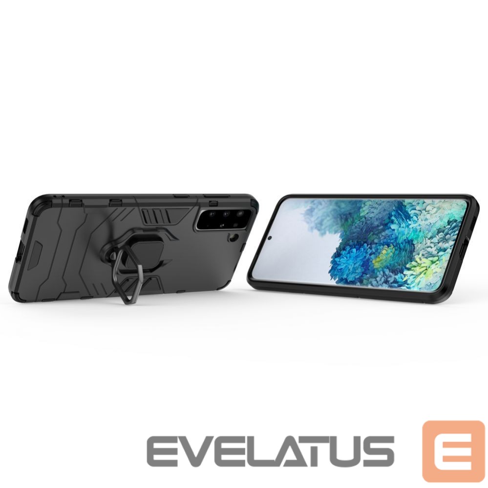 Nugarėlės dėklai Hurtel Ring Armor tough hybrid case cover + magnetic holder for Samsung Galaxy S22 + (S22 Plus) black