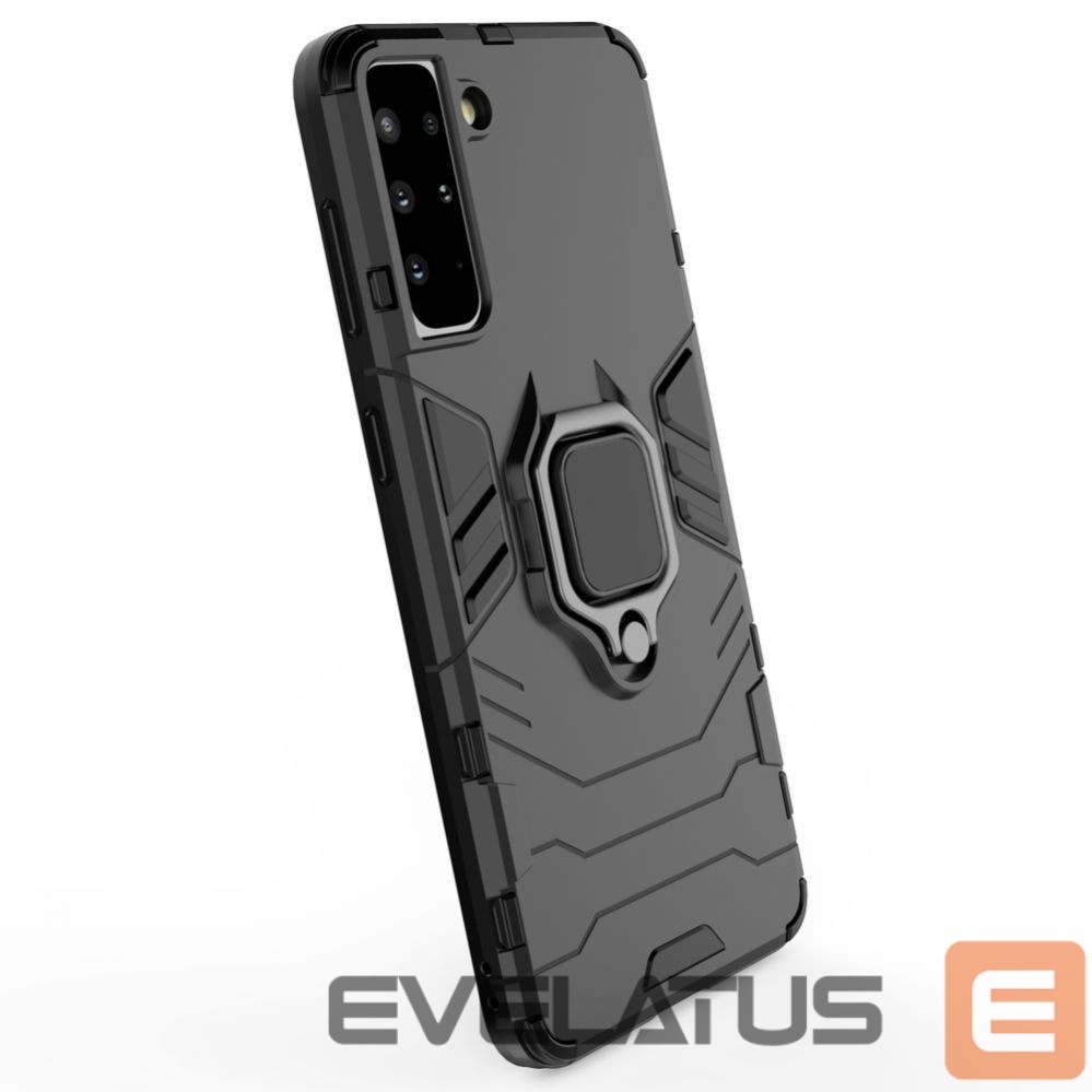 Nugarėlės dėklai Hurtel Ring Armor tough hybrid case cover + magnetic holder for Samsung Galaxy S22 + (S22 Plus) black