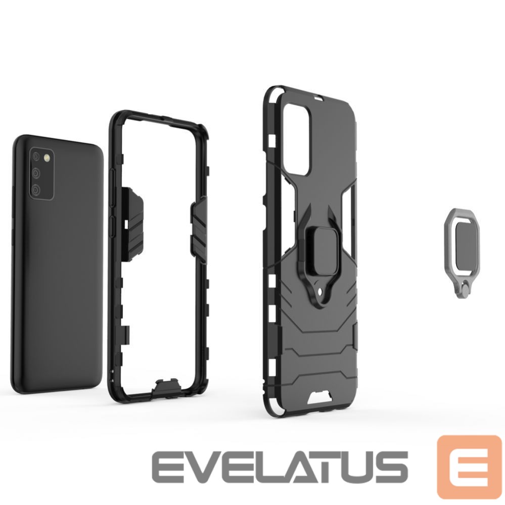Nugarėlės dėklai Hurtel Ring Armor tough hybrid case cover + magnetic holder for Samsung Galaxy A03s (166.5) black
