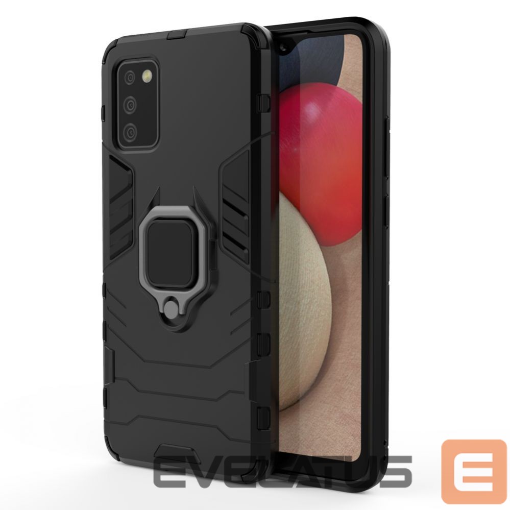Nugarėlės dėklai Hurtel Ring Armor tough hybrid case cover + magnetic holder for Samsung Galaxy A03s (166.5) black