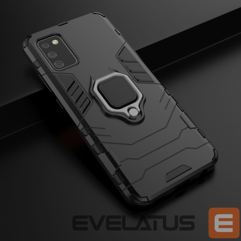 Nugarėlės dėklai Hurtel Ring Armor tough hybrid case cover + magnetic holder for Samsung Galaxy A03s (166.5) black