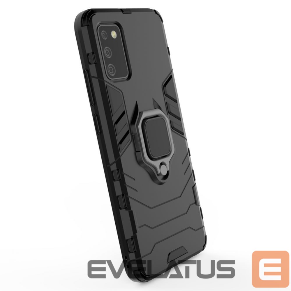 Nugarėlės dėklai Hurtel Ring Armor tough hybrid case cover + magnetic holder for Samsung Galaxy A03s (166.5) black