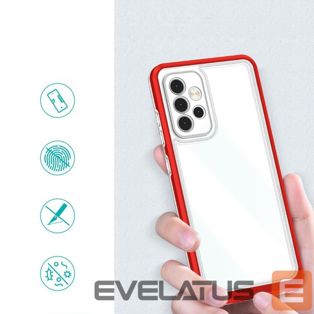 Nugarėlės dėklai Hurtel Transparent || Red