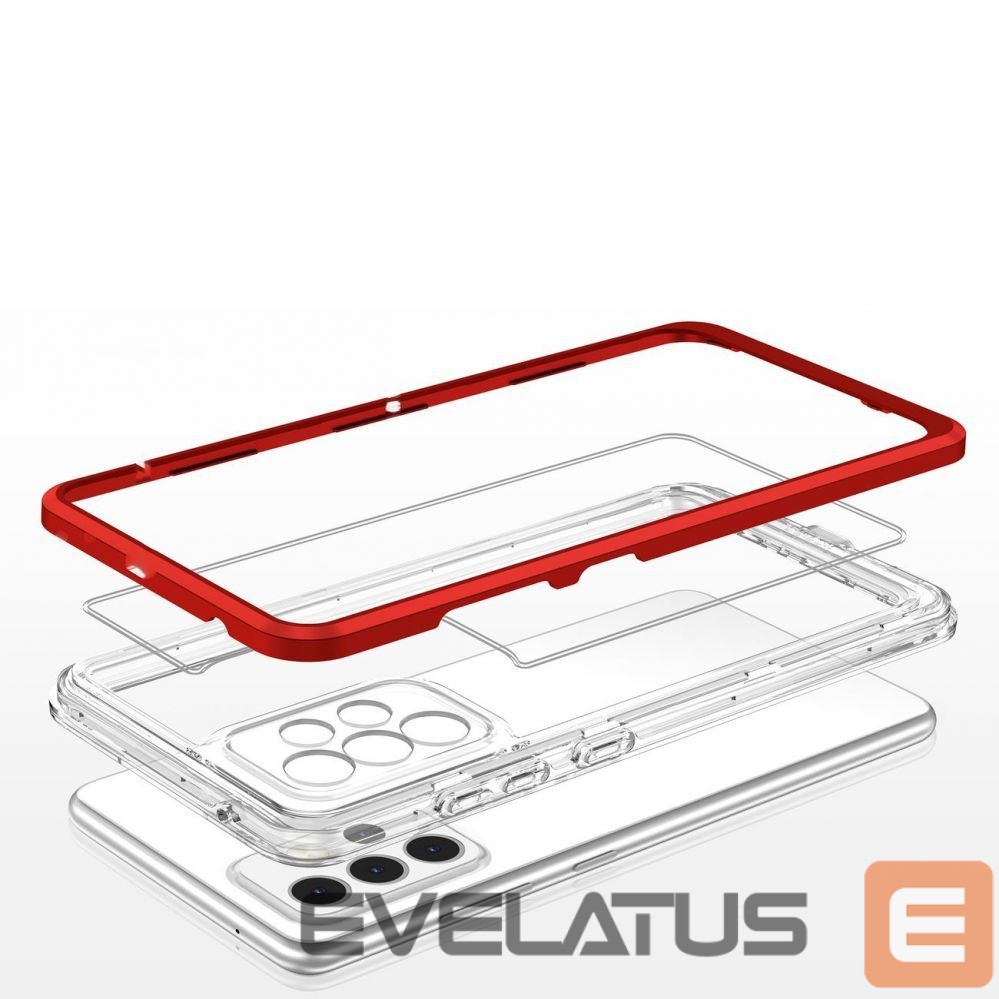 Nugarėlės dėklai Hurtel Transparent || Red