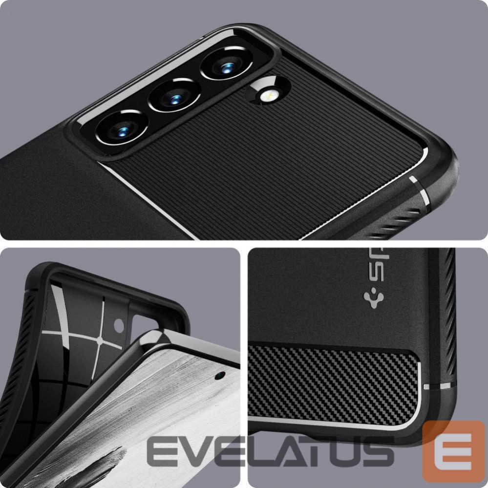 Nugarėlės dėklai Spigen Spigen Rugged Armor Case for Samsung Galaxy S21 FE - Matte Black