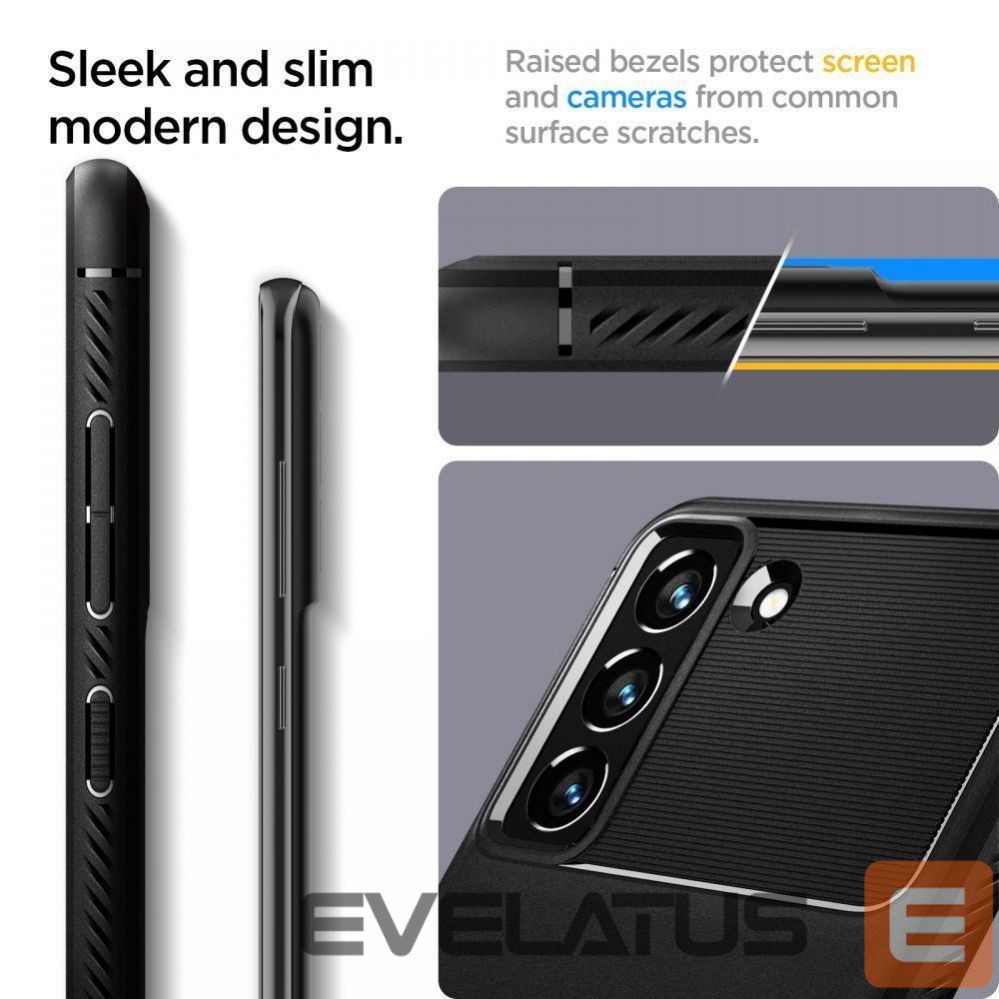 Nugarėlės dėklai Spigen Spigen Rugged Armor Case for Samsung Galaxy S21 FE - Matte Black