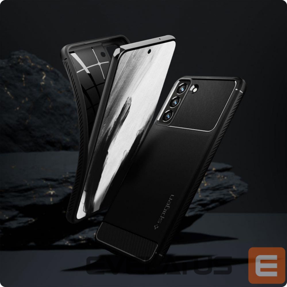 Nugarėlės dėklai Spigen Spigen Rugged Armor Case for Samsung Galaxy S21 FE - Matte Black