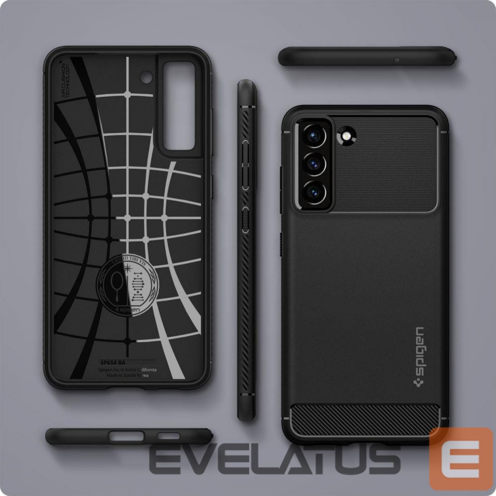 Nugarėlės dėklai Spigen Spigen Rugged Armor Case for Samsung Galaxy S21 FE - Matte Black