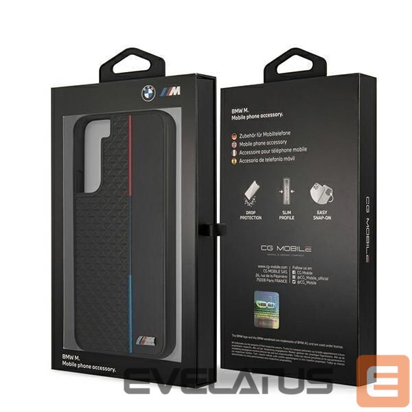 Nugarėlės dėklai BMW BMW M Collection Triangles Case for Samsung Galaxy S22+ - Black