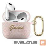 Nugarėlės dėklai Guess  Guess GUA34GSMP AirPods 3 cover różowy/pink 4G Script Metal Collection