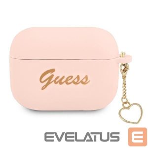 Nugarėlės dėklai Guess  Guess GUAPLSCHSP AirPods Pro cover pink/pink Silicone Charm Heart Collection