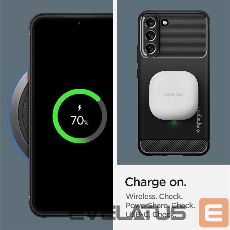 Nugarėlės dėklai Spigen Spigen Rugged Armor Case for Samsung Galaxy S22 - Matte Black