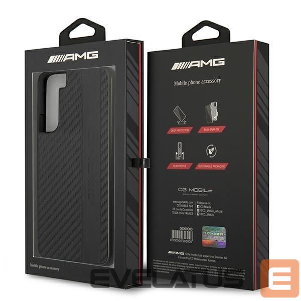 Nugarėlės dėklai Mercedes-Benz AMG Carbon Stripe&Embossed Case for Samsung Galaxy S22+ - Black