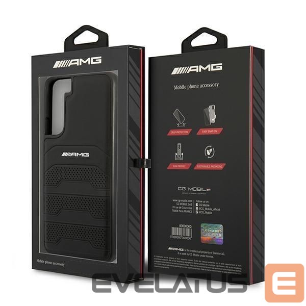 Nugarėlės dėklai Mercedes-Benz AMG Leather Debossed Lines case for Samsung Galaxy S22+ - black