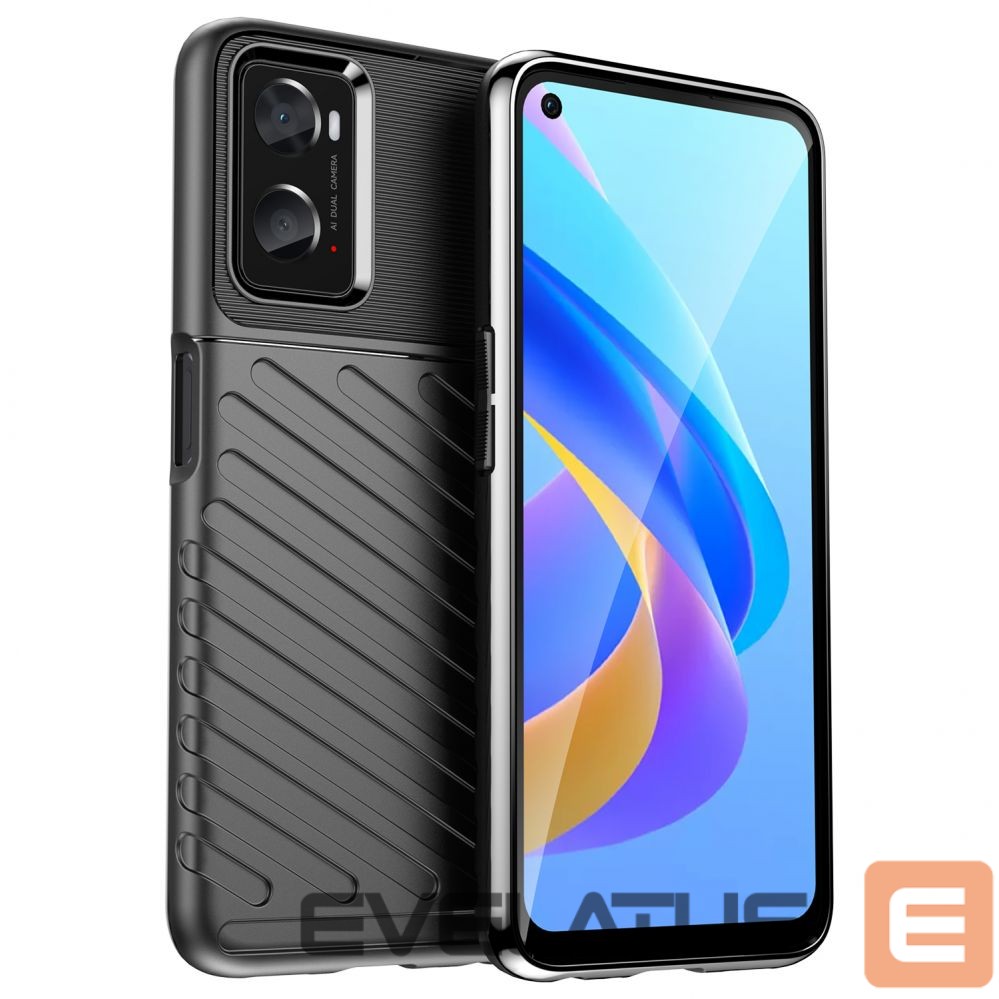 Nugarėlės dėklai Hurtel Thunder Case flexible armored cover for Oppo A76 / Oppo A36 / Realme 9i black