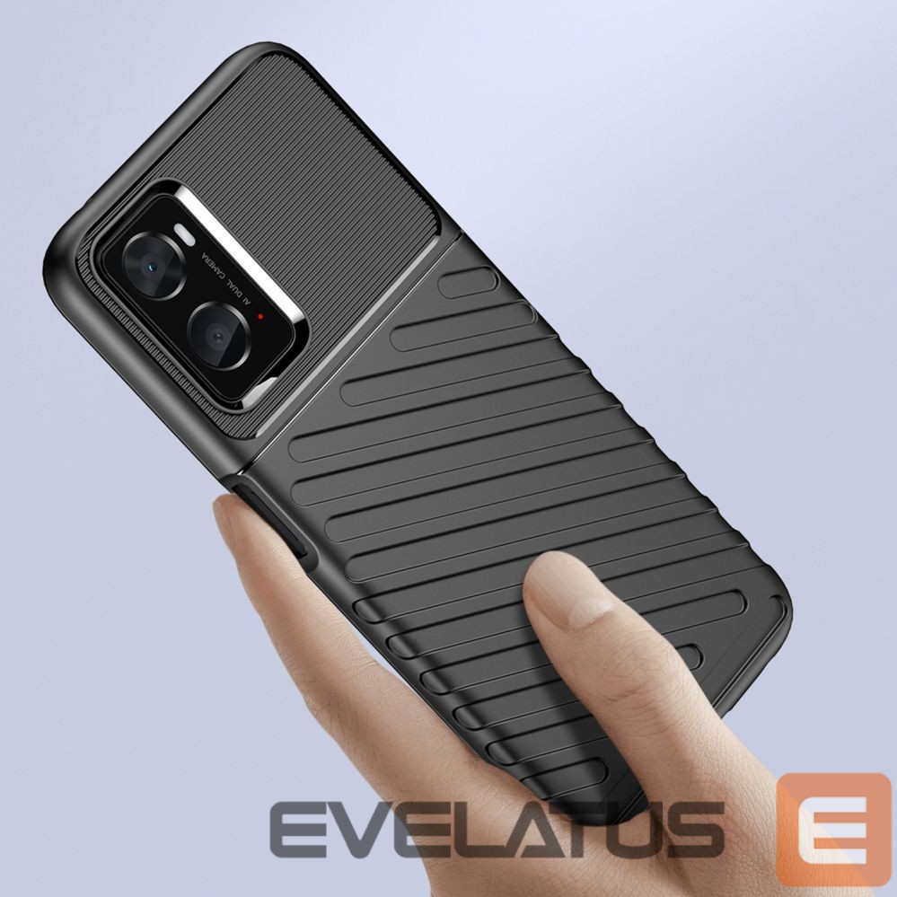 Nugarėlės dėklai Hurtel Thunder Case flexible armored cover for Oppo A76 / Oppo A36 / Realme 9i black