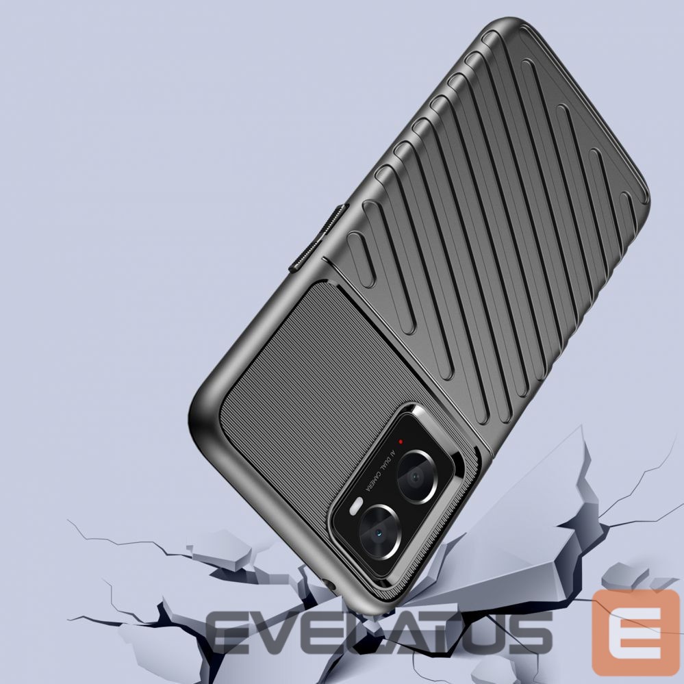 Nugarėlės dėklai Hurtel Thunder Case flexible armored cover for Oppo A76 / Oppo A36 / Realme 9i black