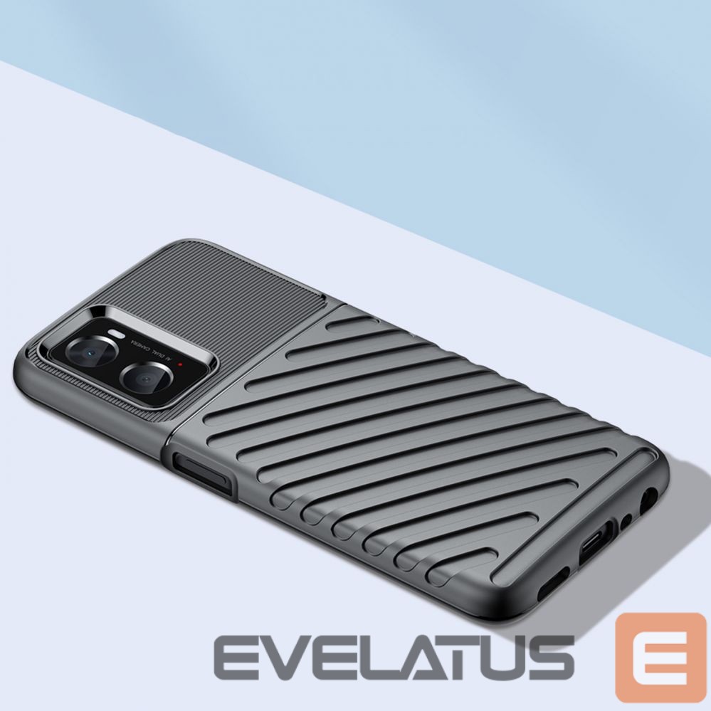 Nugarėlės dėklai Hurtel Thunder Case flexible armored cover for Oppo A76 / Oppo A36 / Realme 9i black