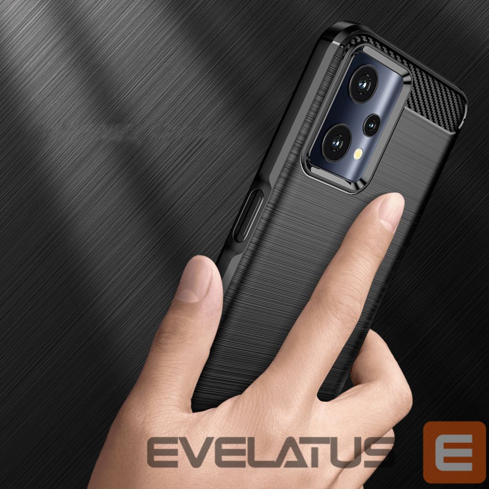 Nugarėlės dėklai Hurtel Carbon Case Flexible Cover Realme 9 Pro black