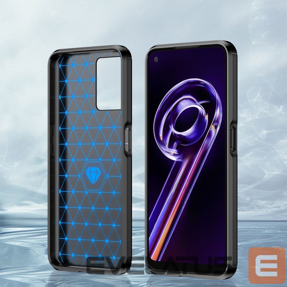 Nugarėlės dėklai Hurtel Carbon Case Flexible Cover Realme 9 Pro black