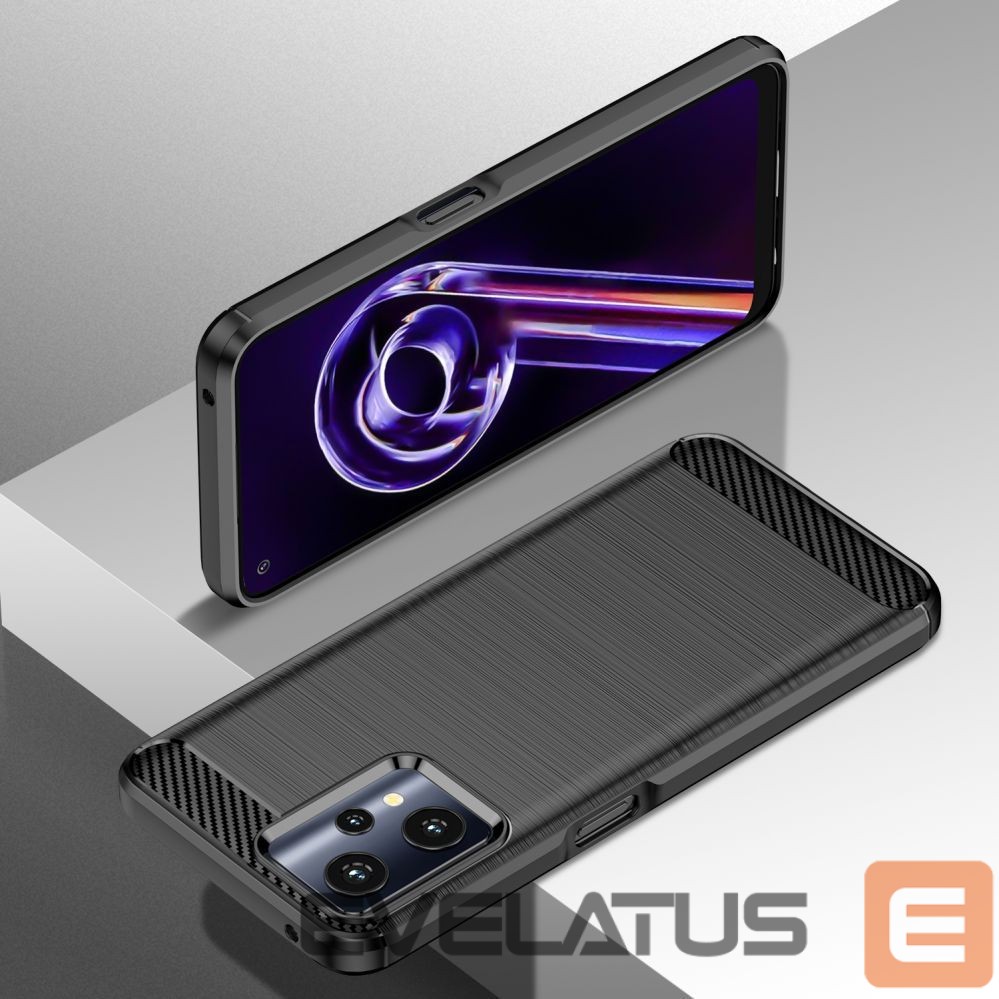 Nugarėlės dėklai Hurtel Carbon Case Flexible Cover Realme 9 Pro black