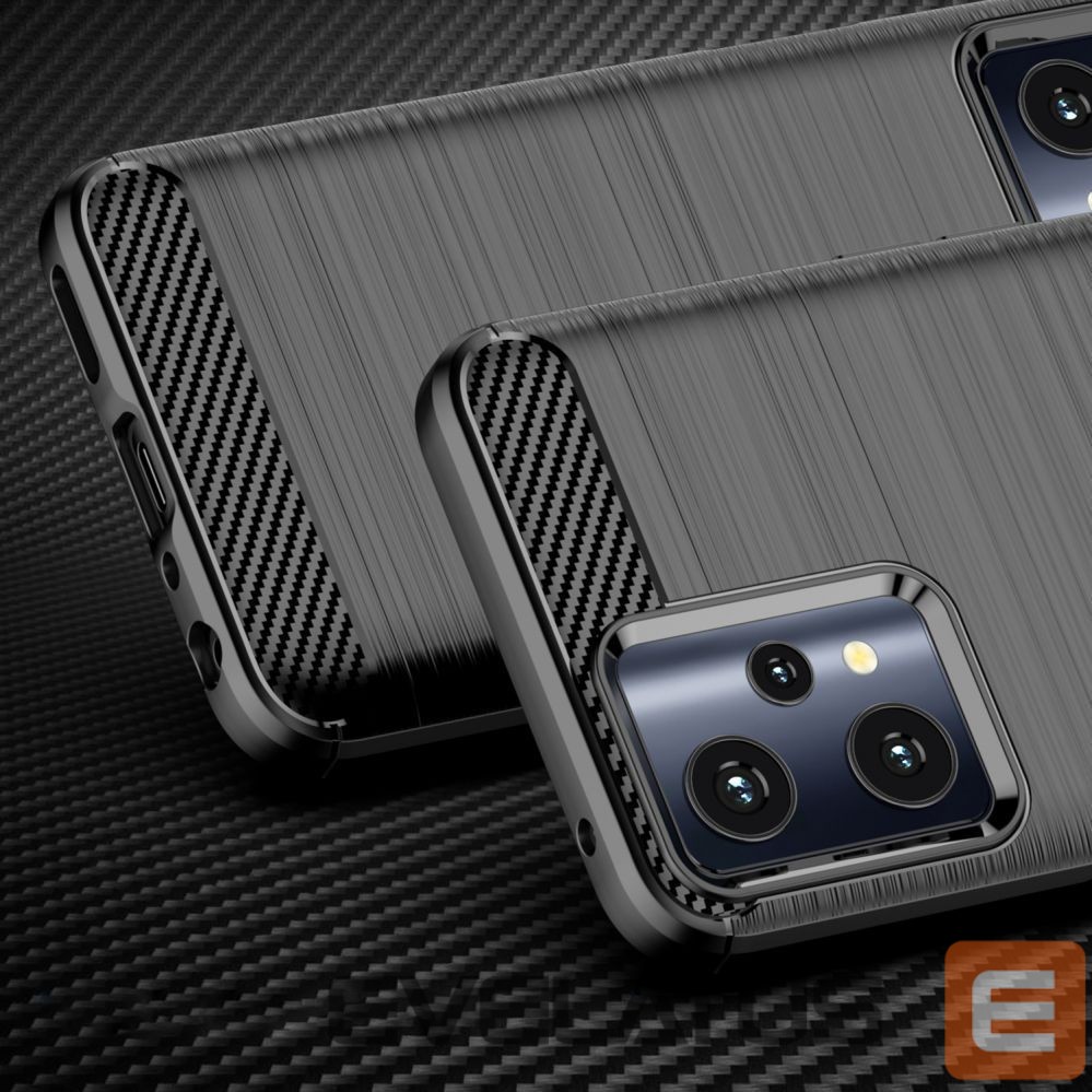 Nugarėlės dėklai Hurtel Carbon Case Flexible Cover Realme 9 Pro black