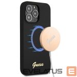 Nugarėlės dėklai Guess  Guess GUHMP13LLSLMGBK iPhone 13 Pro / 13 6.1" black/black hardcase Silicone Script Gold Logo MagSafe 