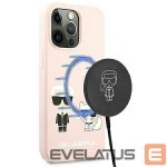 Nugarėlės dėklai Karl Lagerfeld  Karl Lagerfeld Silicone Ikonik Karl&Choupette MagSafe Case for iPhone 13 Pro Max - Light Pink 